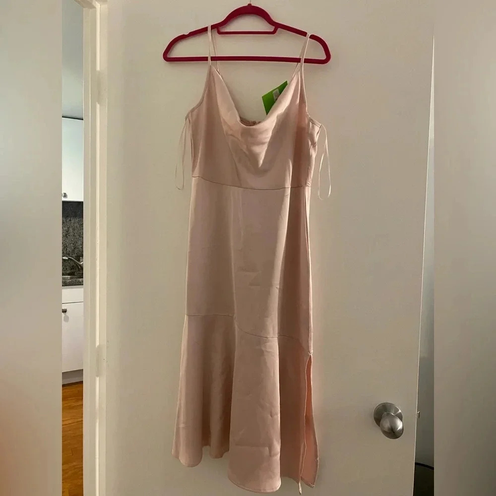 Sam Edelman cowl neck midi dress in blush